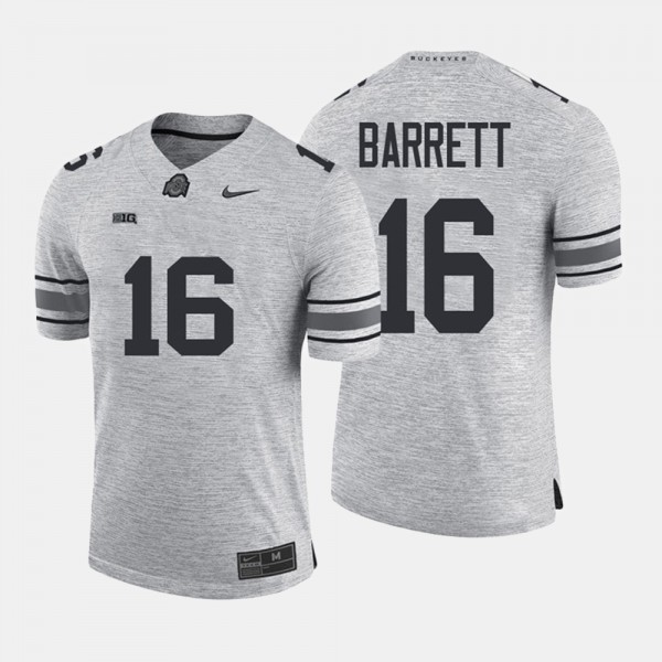 Ohio State Buckeyes J.T. Barrett Men's #16 Gridiron Limited Gray Limited College Football Jersey 2404WKYB6